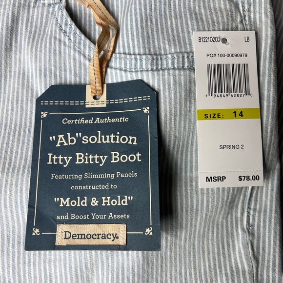 Democracy Pin striped Itty Bitty Boot Distressed Pant - Picture 4 of 13